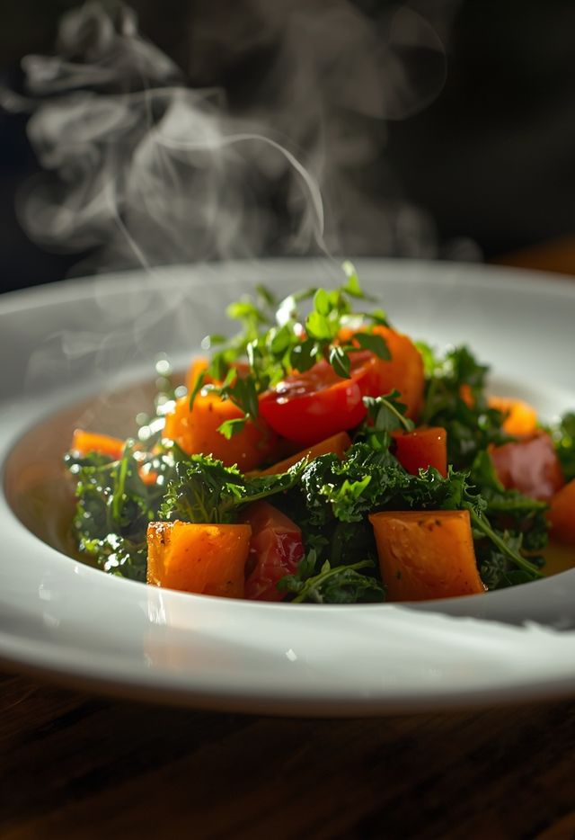 Salad with kale, tomatoes and carrots