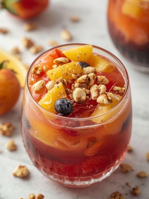 Fruchtcocktail mit Walnüssen