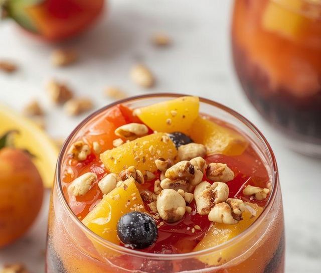 Fruchtcocktail mit Walnüssen