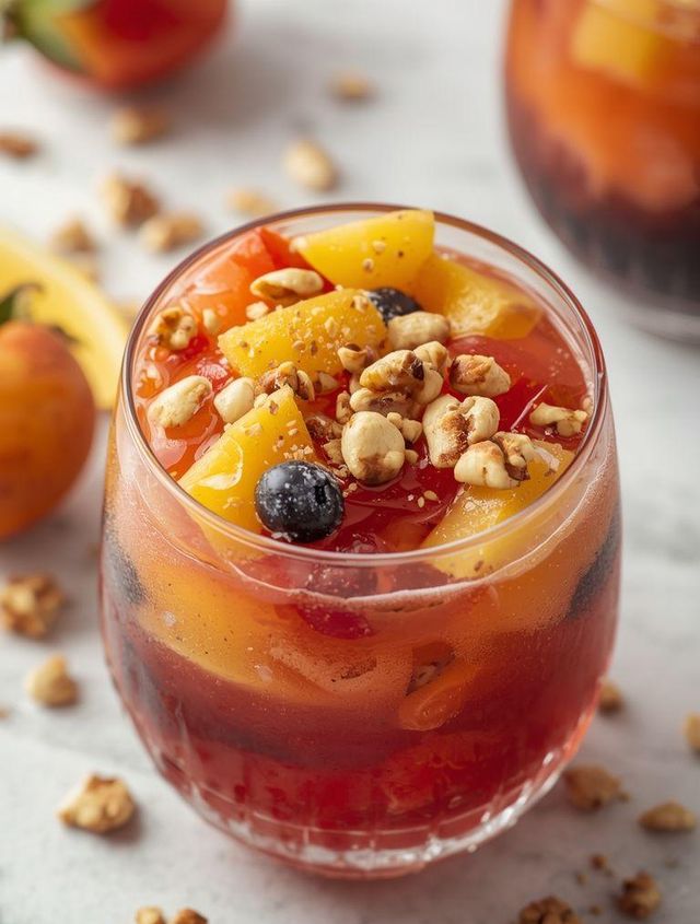 Fruchtcocktail mit Walnüssen
