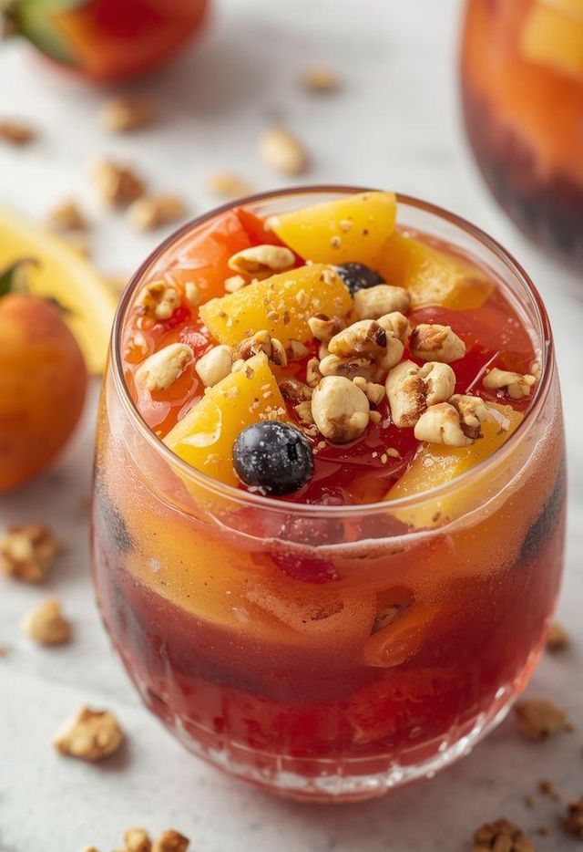 Fruchtcocktail mit Walnüssen