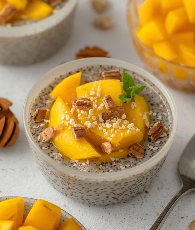 Kokos-Chia-Pudding mit Mango