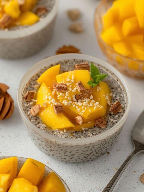 Kokosowy pudding chia z mango