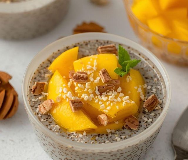 Kokos-Chia-Pudding mit Mango