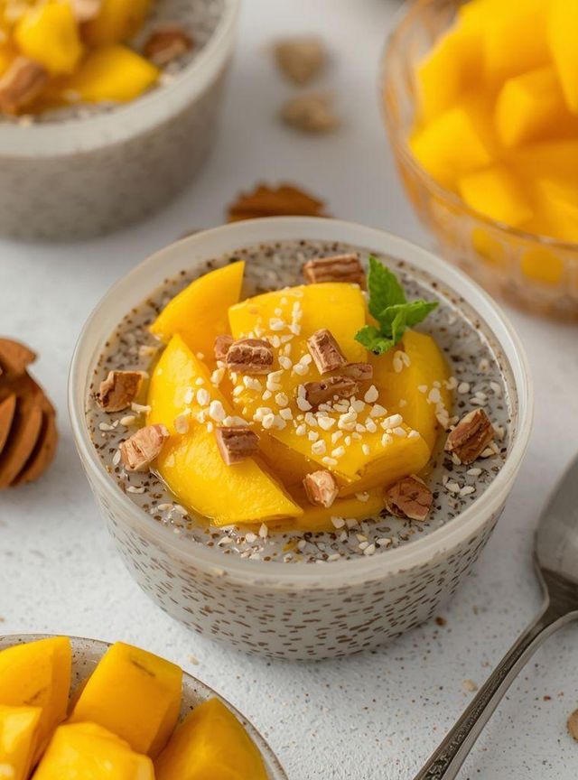 Kokos-Chia-Pudding mit Mango