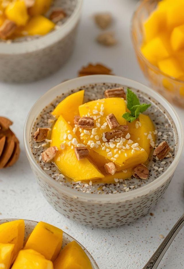 Kokos-Chia-Pudding mit Mango