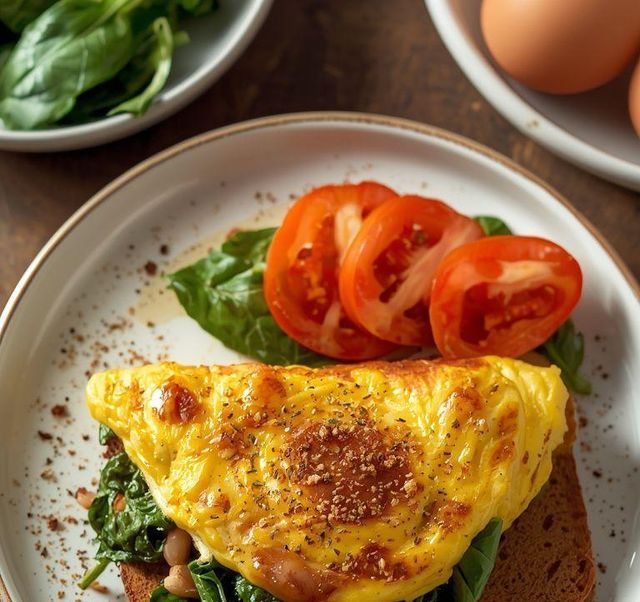 Low Carb Omlet na szpinaku