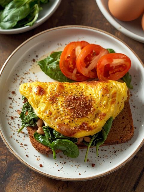 Low Carb Spinach Omelette