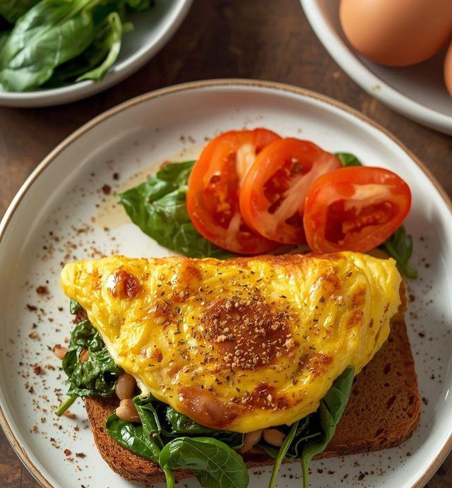 Low Carb Spinach Omelette