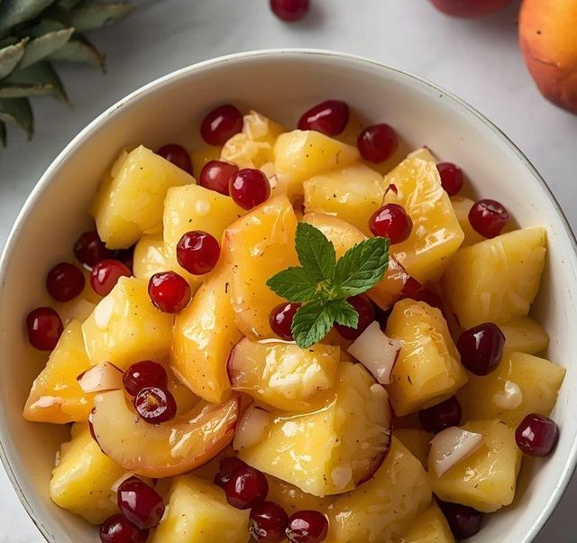 Fruit salad with pineapple and nectarine