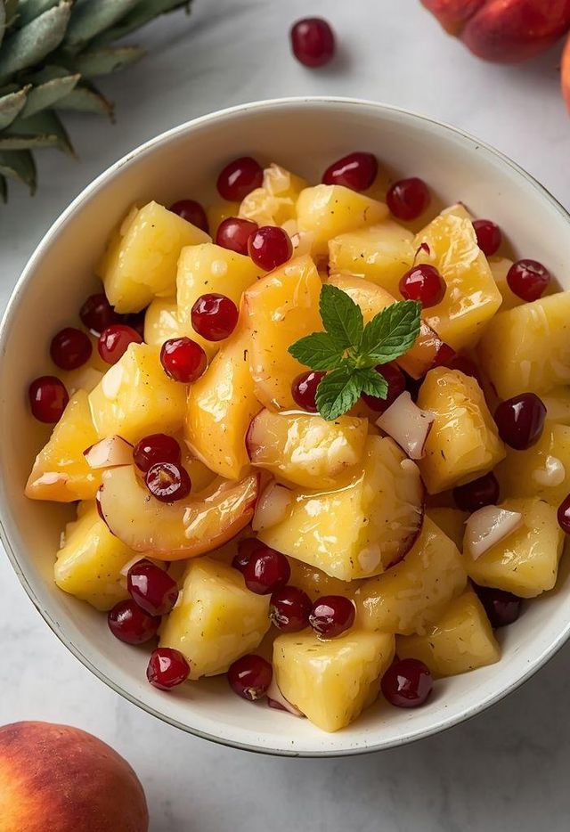 Fruit salad with pineapple and nectarine