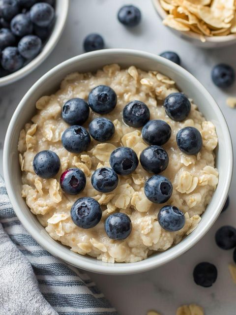 Oatmeal with blueberries