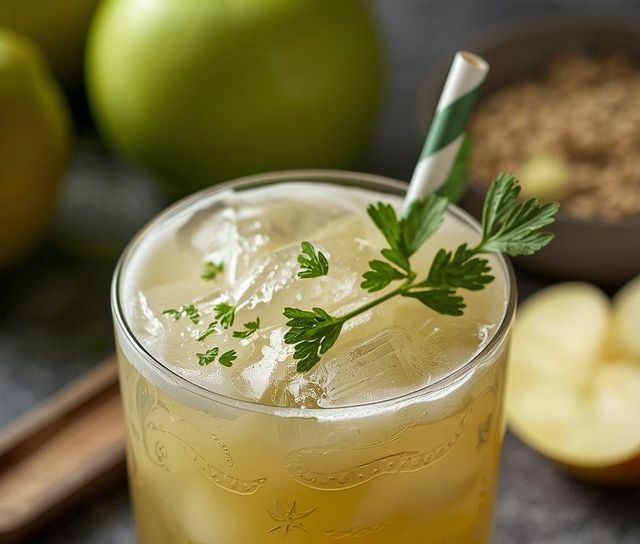 Apfelcocktail mit Petersilie