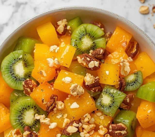 Fruit Salad with Orange, Kiwi and Walnuts