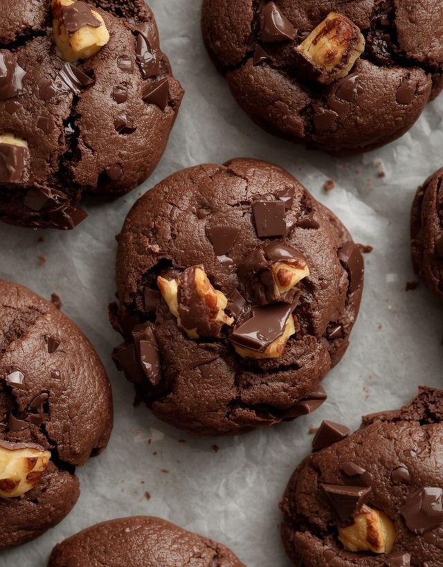 Brownie-Kekse mit dunkler Schokolade
