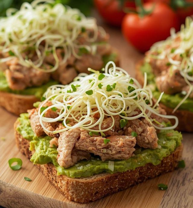 Sandwiches mit Avocadopaste und Thunfisch