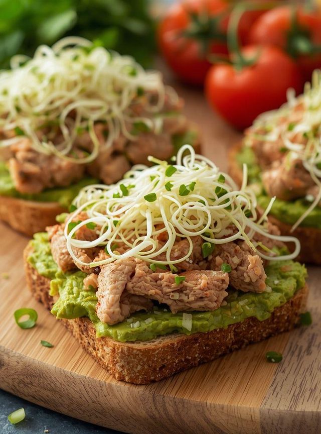 Sandwiches mit Avocadopaste und Thunfisch