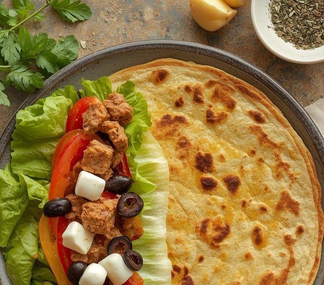 Tortilla mit Hähnchen und Mozzarella