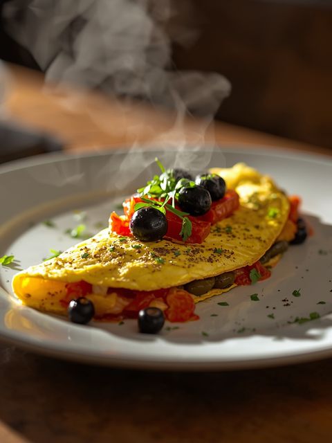 Omlet z papryką i oliwkami