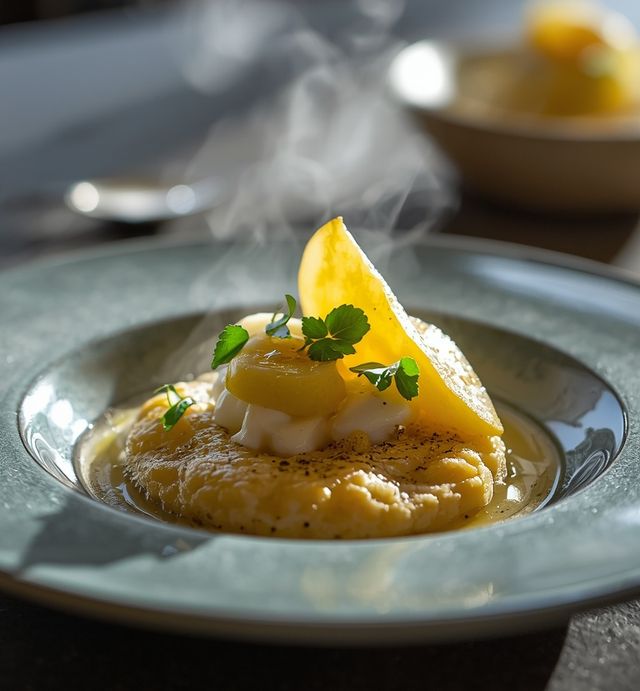 Millet pudding with banana and pear