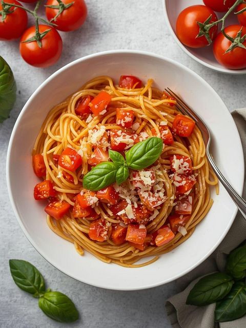 Spaghetti mit Tomaten