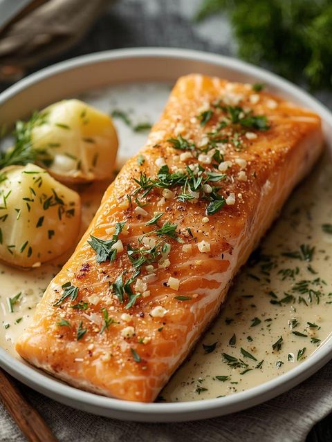 Lachs-Kotelett mit Dillsenf-Dip