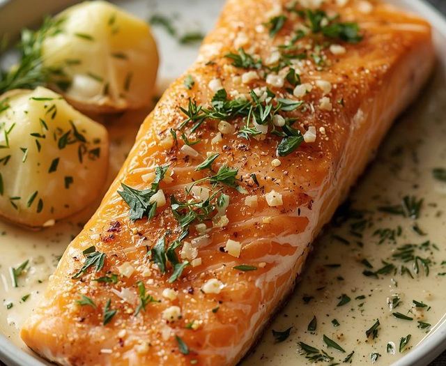Lachs-Kotelett mit Dillsenf-Dip