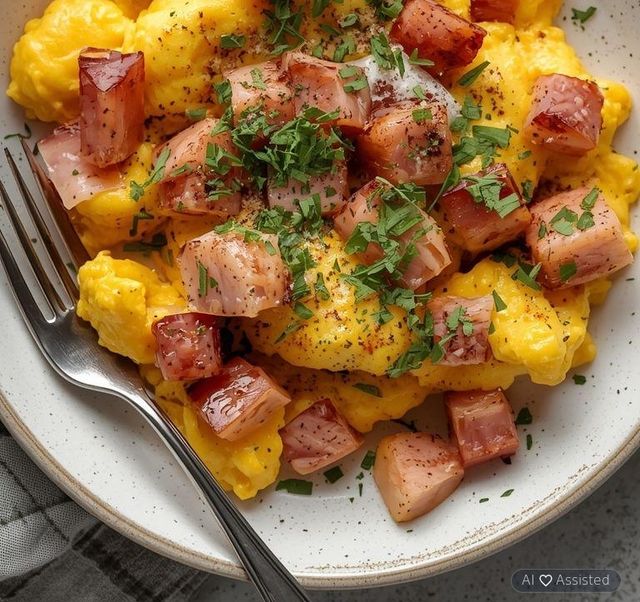 Scrambled Eggs with Ham
