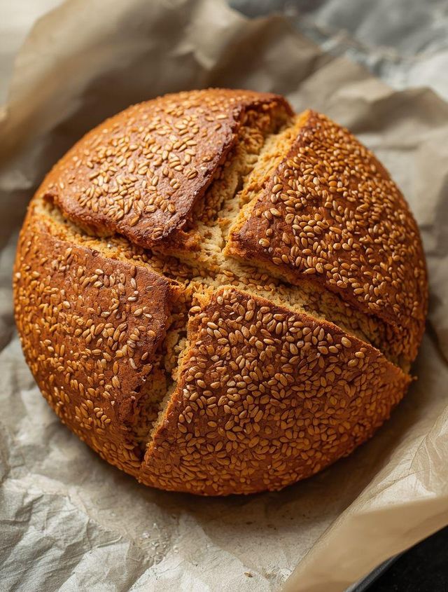 Low-Carb Bread with Golden Flaxseeds