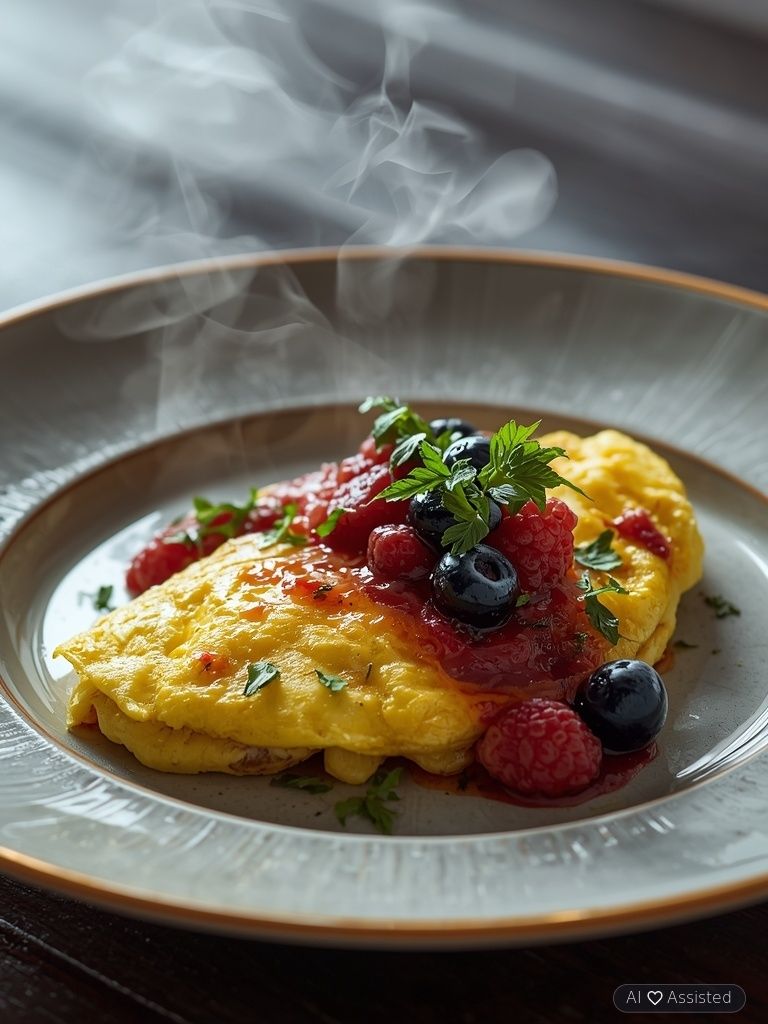 Eieromelett mit Beeren