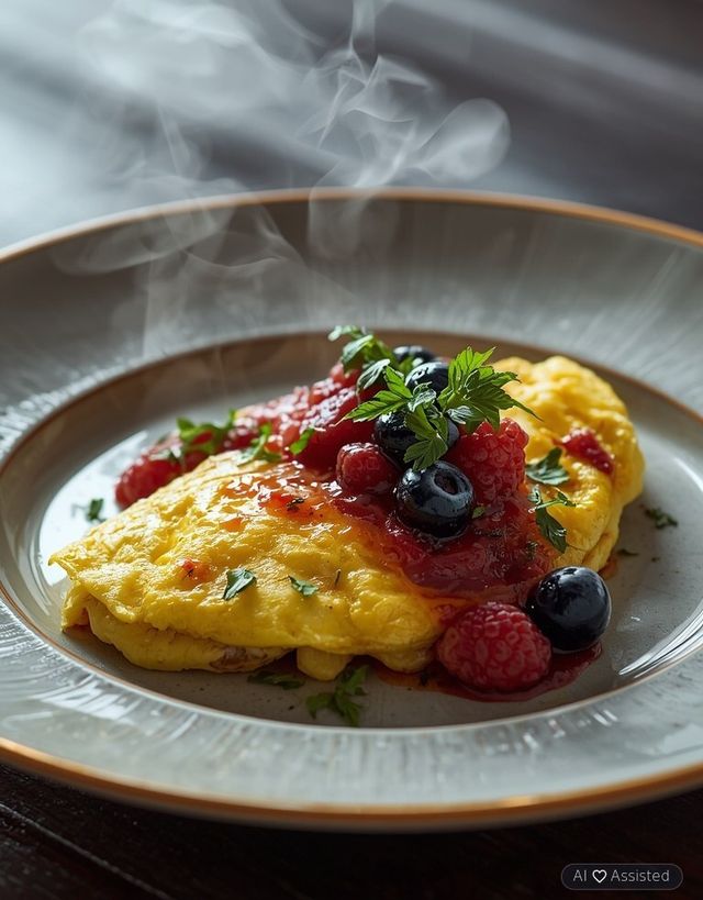 Egg Omelette with Berries