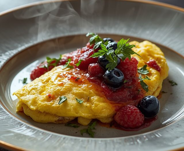Eieromelett mit Beeren