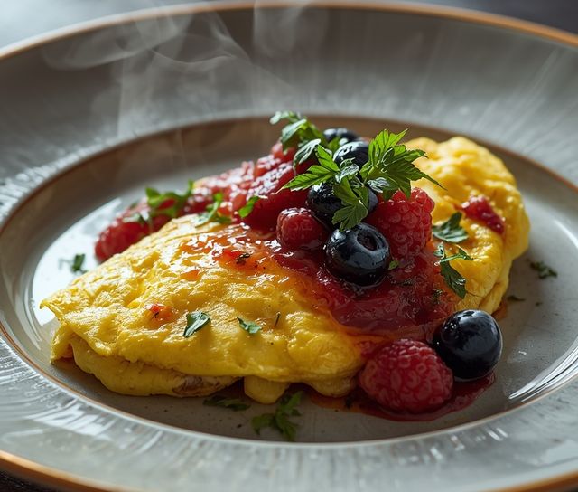 Eieromelett mit Beeren