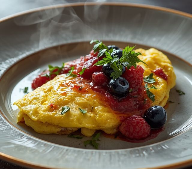 Omlet jajeczny z jagodami