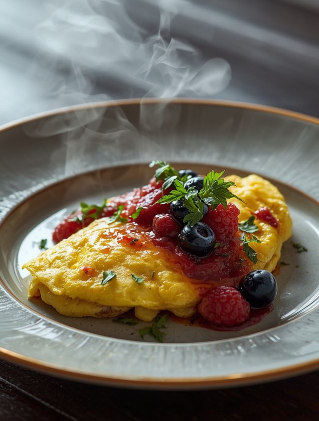 Eieromelett mit Beeren