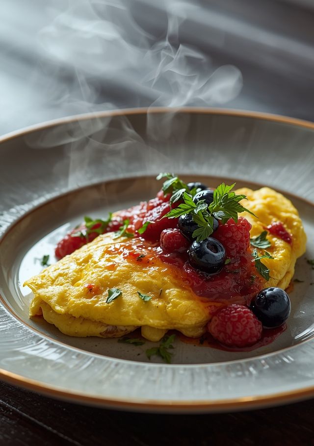 Eieromelett mit Beeren