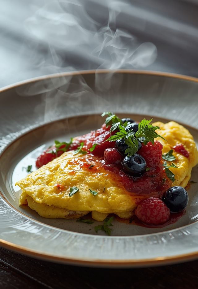Eieromelett mit Beeren