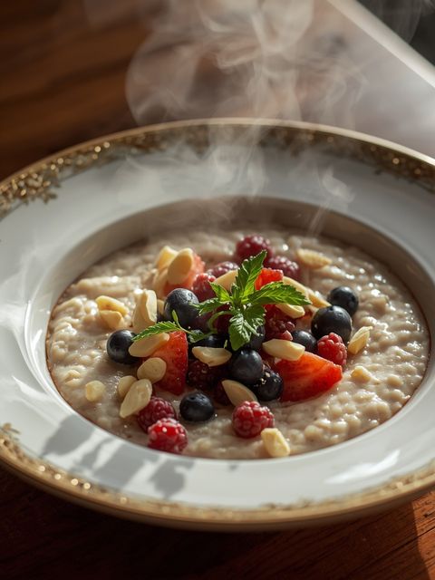 Low-Carb Berry Porridge with Almonds