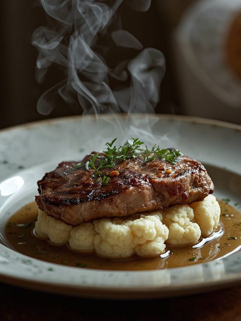 Low Carb Turkey Steak with Cauliflower
