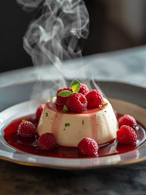 Low Carb Panna Cotta z malinami