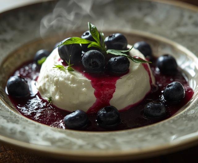 Low Carb Ricotta mit Blaubeeren
