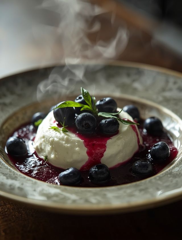 Low Carb Ricotta mit Blaubeeren