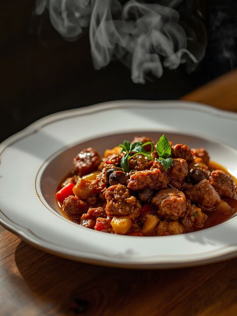 Low-Carb Goulash with Minced Meat and Mushrooms
