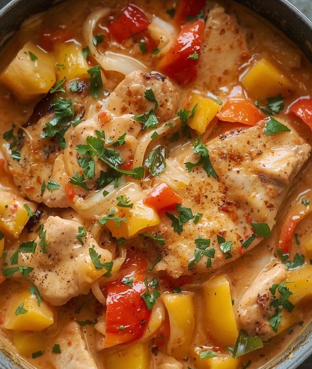 Low Carb Chicken Breast in Onion Paprika Cream Sauce