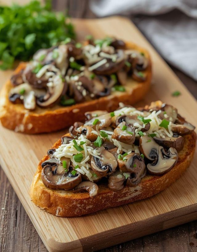 Tost z pieczarkami