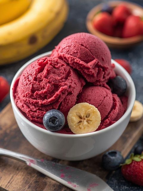 Bananen-Beeren-Sorbet