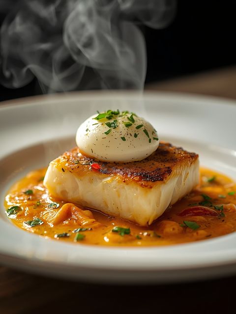 Baked cod with mozzarella