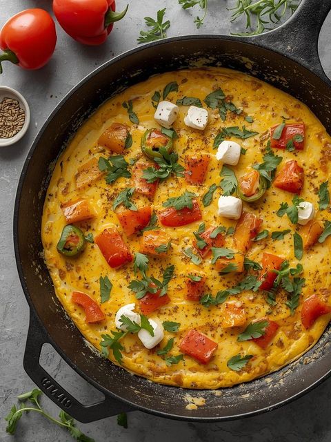 Omelette with peppers
