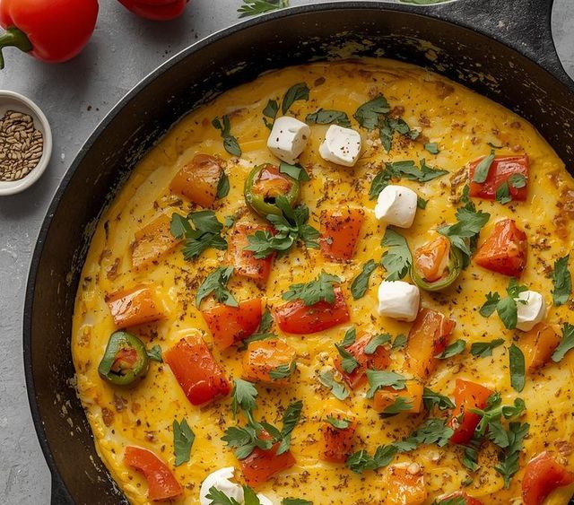 Omelette with peppers