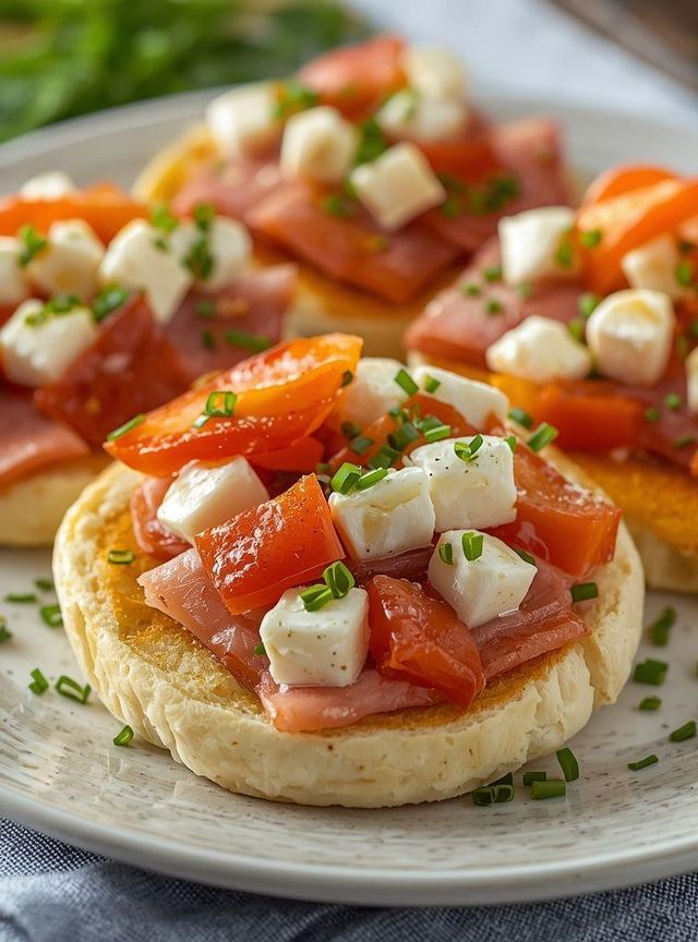 Ham and mozzarella zapiekanka